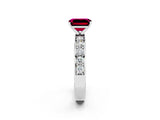 White gold Emerald Cut Cut Channel Set Diamond Engagement Ring with Four-Prong Setting_2