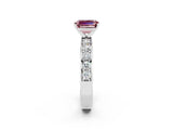 White gold Emerald Cut Cut Channel Set Diamond Engagement Ring with Four-Prong Setting_2