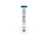 White gold Emerald Cut Cut Channel Set Diamond Engagement Ring with Four-Prong Setting_2