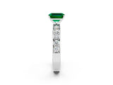 White gold Emerald Cut Cut Channel Set Diamond Engagement Ring with Four-Prong Setting_2