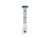 White gold Emerald Cut Cut Channel Set Diamond Engagement Ring with Four-Prong Setting_2