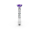 White gold Emerald Cut Cut Channel Set Diamond Engagement Ring with Four-Prong Setting_2