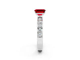 White gold Emerald Cut Cut Channel Set Diamond Engagement Ring with Four-Prong Setting_2