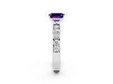 White gold Emerald Cut Cut Channel Set Diamond Engagement Ring with Four-Prong Setting_2