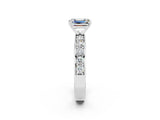 White gold Emerald Cut Cut Channel Set Diamond Engagement Ring with Four-Prong Setting_2