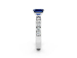 White gold Emerald Cut Cut Channel Set Diamond Engagement Ring with Four-Prong Setting_2