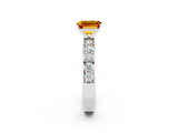 White gold Emerald Cut Cut Channel Set Diamond Engagement Ring with Four-Prong Setting_2