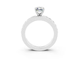 White gold Emerald Cut Cut Channel Set Diamond Engagement Ring with Four-Prong Setting_3