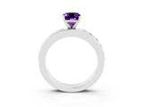 White gold Emerald Cut Cut Channel Set Diamond Engagement Ring with Four-Prong Setting_3
