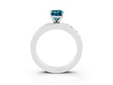 White gold Emerald Cut Cut Channel Set Diamond Engagement Ring with Four-Prong Setting_3