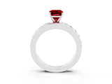 White gold Emerald Cut Cut Channel Set Diamond Engagement Ring with Four-Prong Setting_3
