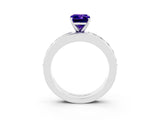 White gold Emerald Cut Cut Channel Set Diamond Engagement Ring with Four-Prong Setting_3