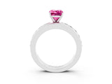 White gold Emerald Cut Cut Channel Set Diamond Engagement Ring with Four-Prong Setting_3