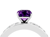 White gold Emerald Cut Cut Channel Set Diamond Engagement Ring with Four-Prong Setting_4