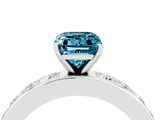 White gold Emerald Cut Cut Channel Set Diamond Engagement Ring with Four-Prong Setting_4