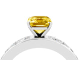 White gold Emerald Cut Cut Channel Set Diamond Engagement Ring with Four-Prong Setting_4