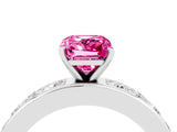 White gold Emerald Cut Cut Channel Set Diamond Engagement Ring with Four-Prong Setting_4