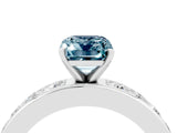 White gold Emerald Cut Cut Channel Set Diamond Engagement Ring with Four-Prong Setting_4