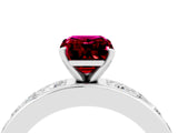White gold Emerald Cut Cut Channel Set Diamond Engagement Ring with Four-Prong Setting_4