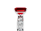 White gold Emerald Cut Cut Channel Set Diamond Engagement Ring with Four-Prong Setting_5