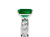 White gold Emerald Cut Cut Channel Set Diamond Engagement Ring with Four-Prong Setting_5