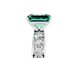 White gold Emerald Cut Cut Channel Set Diamond Engagement Ring with Four-Prong Setting_5