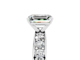 White gold Emerald Cut Cut Channel Set Diamond Engagement Ring with Four-Prong Setting_5