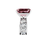 White gold Emerald Cut Cut Channel Set Diamond Engagement Ring with Four-Prong Setting_5