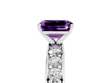 White gold Emerald Cut Cut Channel Set Diamond Engagement Ring with Four-Prong Setting_5