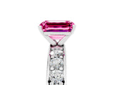 White gold Emerald Cut Cut Channel Set Diamond Engagement Ring with Four-Prong Setting_5