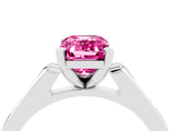 White gold Emerald Cut Cut Channel Set Solitaire Engagement Ring with Four-Prong Setting_10