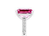 White gold Emerald Cut Cut Channel Set Solitaire Engagement Ring with Four-Prong Setting_11