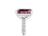 White gold Emerald Cut Cut Channel Set Solitaire Engagement Ring with Four-Prong Setting_11