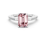 White gold Emerald Cut Cut Channel Set Solitaire Engagement Ring with Four-Prong Setting_12