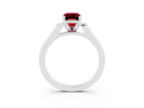 White gold Emerald Cut Cut Channel Set Solitaire Engagement Ring with Four-Prong Setting_13