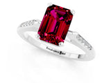White gold Emerald Cut Cut Channel Set Solitaire Engagement Ring with Four-Prong Setting_13