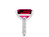 White gold Emerald Cut Cut Channel Set Solitaire Engagement Ring with Four-Prong Setting_15