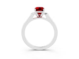 White gold Emerald Cut Cut Channel Set Solitaire Engagement Ring with Four-Prong Setting_15