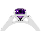 White gold Emerald Cut Cut Channel Set Solitaire Engagement Ring with Four-Prong Setting_16