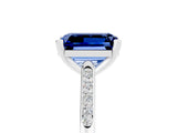 White gold Emerald Cut Cut Channel Set Solitaire Engagement Ring with Four-Prong Setting_17