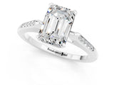 White gold Emerald Cut Cut Channel Set Solitaire Engagement Ring with Four-Prong Setting_1