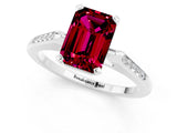 White gold Emerald Cut Cut Channel Set Solitaire Engagement Ring with Four-Prong Setting_23