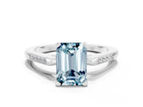 White gold Emerald Cut Cut Channel Set Solitaire Engagement Ring with Four-Prong Setting_23