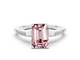 White gold Emerald Cut Cut Channel Set Solitaire Engagement Ring with Four-Prong Setting_24