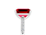 White gold Emerald Cut Cut Channel Set Solitaire Engagement Ring with Four-Prong Setting_29