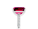 White gold Emerald Cut Cut Channel Set Solitaire Engagement Ring with Four-Prong Setting_29