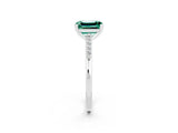 White gold Emerald Cut Cut Channel Set Solitaire Engagement Ring with Four-Prong Setting_2