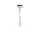 White gold Emerald Cut Cut Channel Set Solitaire Engagement Ring with Four-Prong Setting_2