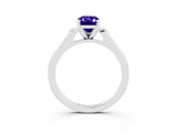 White gold Emerald Cut Cut Channel Set Solitaire Engagement Ring with Four-Prong Setting_3