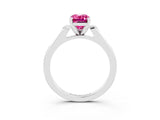 White gold Emerald Cut Cut Channel Set Solitaire Engagement Ring with Four-Prong Setting_3
